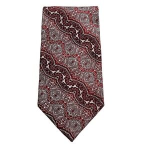 Versailles By Piatelli Mens Tie Neckwear 100% Silk Maroon‎ Geometric Print